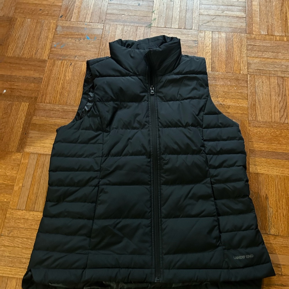 Lands' End Women's Quilted Black Vest